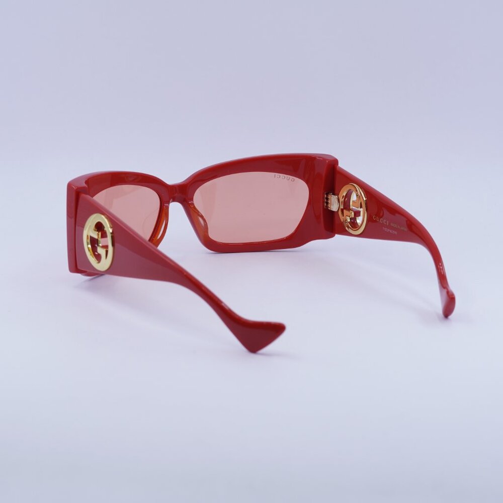 🕶️ New Gucci GG1412S 004 Sunglasses - Red Frame, Red Lenses - Picture 6 of 12
